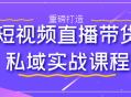 私域流量变现,短视频直播带货实战课程