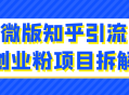 微版知乎引流创业粉项目深度解析