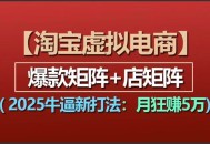 【淘宝虚拟项目】2025 超牛新打法：爆款矩阵与店矩阵相结合，每月狂揽 5 万！