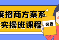 一次性招商方案实操大师课